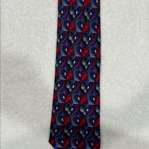 The Beatles “Eight Days A Week” Red and Blue Abstract Men's Tie